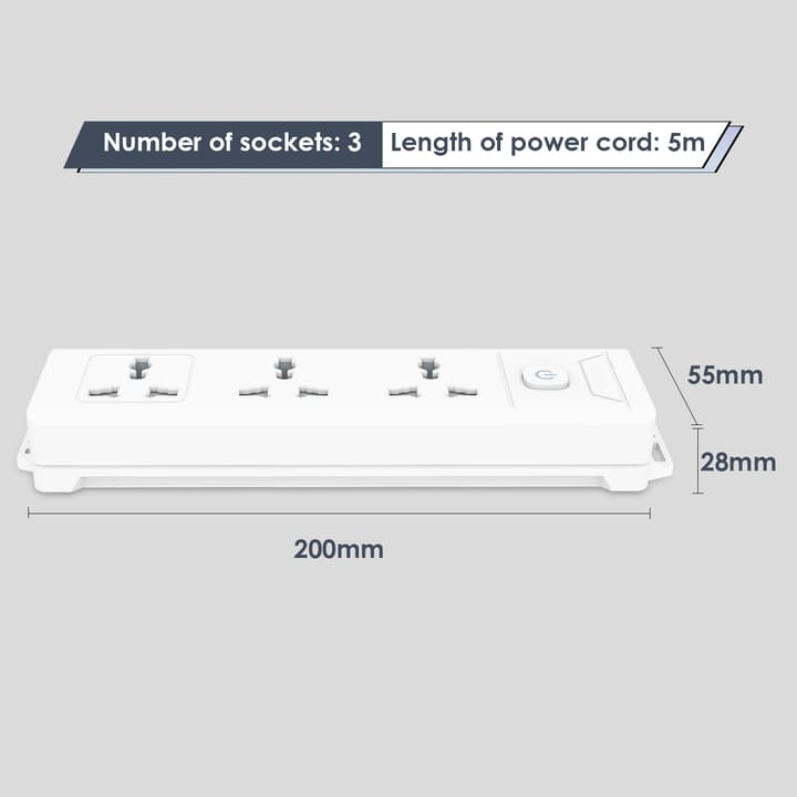 et402 3 holes 5m universal conventional power strip china
