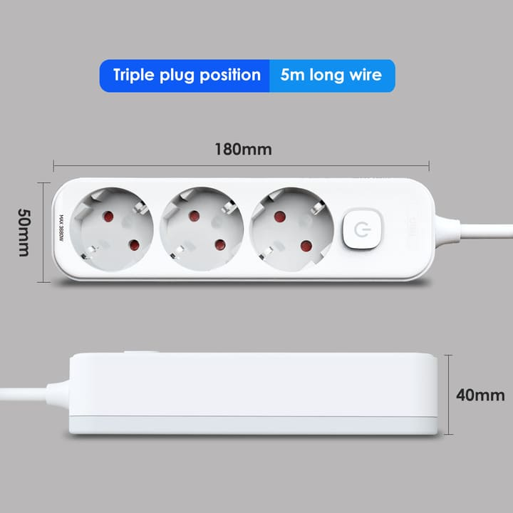 et433 3 holes 5m european high power power strip china
