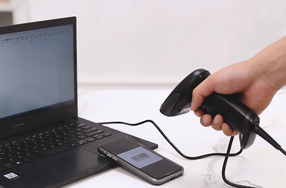 01 Deli ES216 lumière rouge Scanner